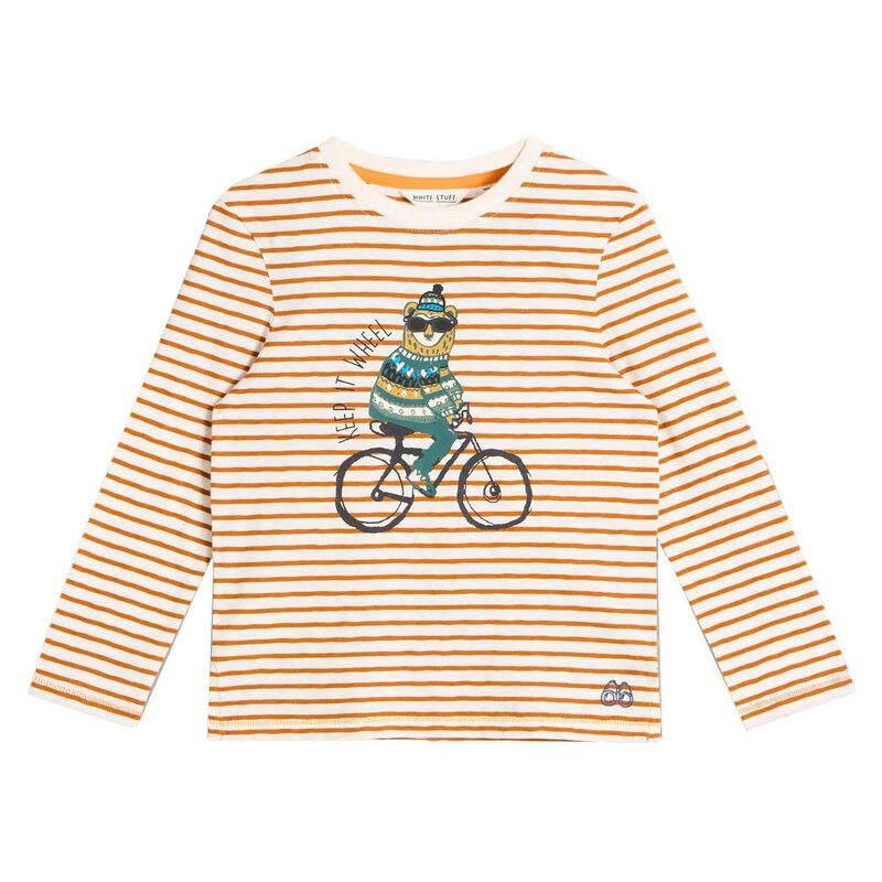 White Stuff LS Bear Stripe Graphic Tee image number 0